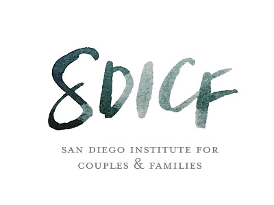 SDICF logo hand lettering logo watercolor