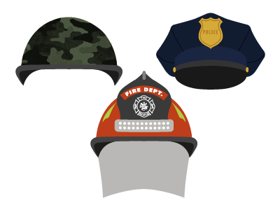 HATS! firefighter hats helmet military policeman profesion