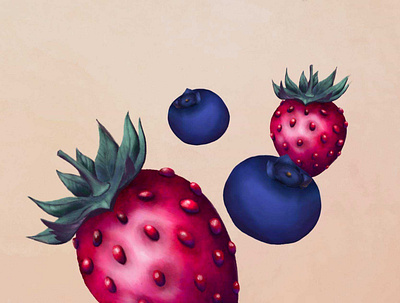Berries digital art illustration procreate