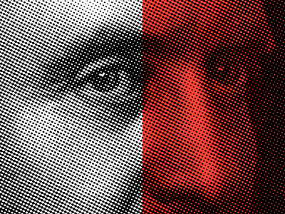 Stare arnold bitmap face halftone linescreen overlay wip