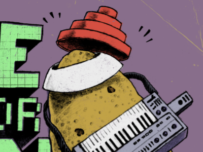 Time out for fun! color devo energy dome illustration keytar pencil photoshop potato spud