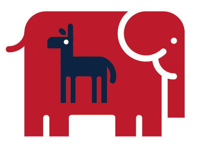 Finding your inner democrat bold democrat donkey elephant flat geometric politics republican