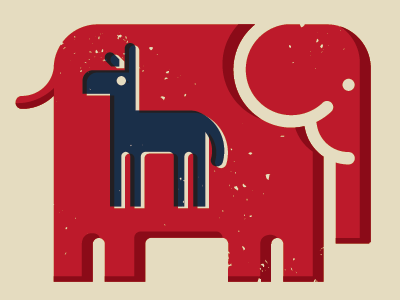 Your Inner Democrat blue democrat distressed donkey elephant geometric politcal red republican vector