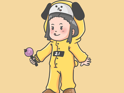 chimmy onesie commission army army bts art bt21 bts bts chimmy cartoon chibi chimmy commission cute digital artwork illustration illustration art jimin kpop onesie park jimin