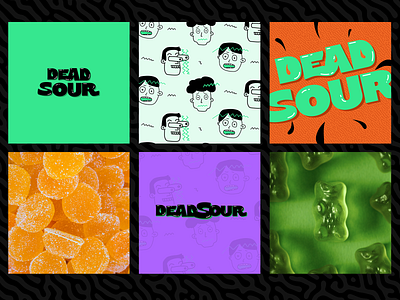 Dead Sour branding bold brandidentity branding candy color design graphic design gummies logo logodesign pattern pop