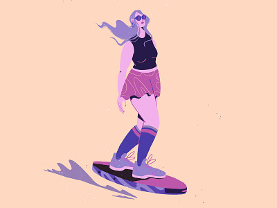 #girlsonhoverboards characterdesign female character girls hoverboard minimal art skating