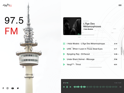 Radio Kubrik - Web Concept concept design design interface fm georgia landing music now playing play playlist radio redesign sketch techno ui web web design website