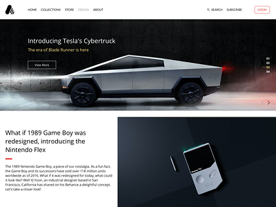 Abduzeedo Re-Design car concept design gameboy games landing news play tesla ui web design