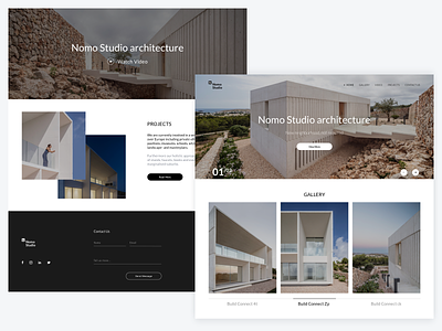 Nomo Architecture - Landing Page Concept architecture buildings concept gallery landing ui ux web design