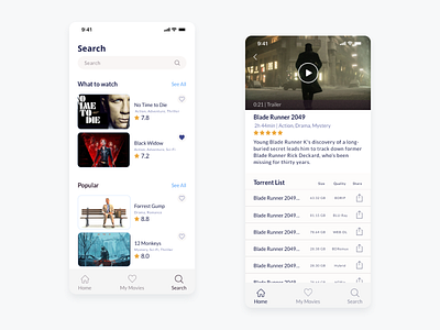 Tube Movies - Torrent Mobile App Concept