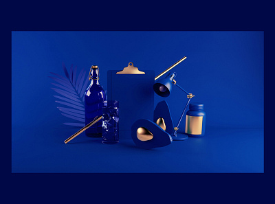 Better You 6 3d blue branding c4d cinema 4d closeup design gold illustration maxon octane still life