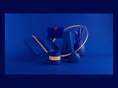 Better You 7 3d blue branding c4d cinema 4d closeup design gold illustration maxon octane still life