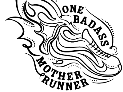 One Bad Ass Mother Runner design running tshirt design