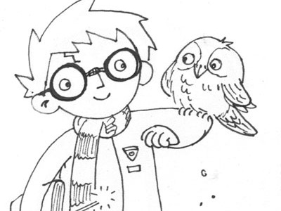 Inktober20 drawlloween harrypotter hedwig inktober wizard