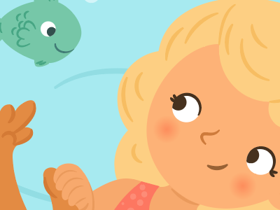 mermaid childrens illlustration vector