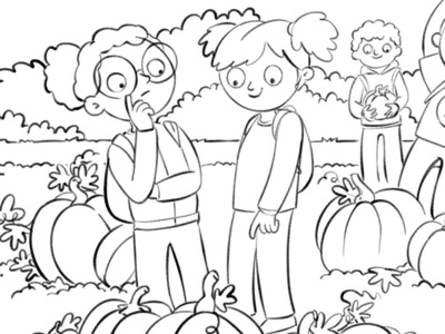 Perfect Precious Pumpkin black and white childrens childrens illustration cute digital illustration inktober sketch wip