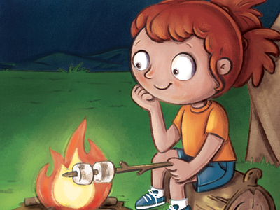 Campfire childrens childrens illustration cute digital illustration kidlitart photoshop wip