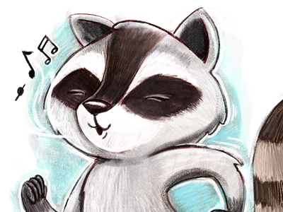 Racoonwhistle childrens childrens illustration cute digital illustration kidlitart photoshop wip