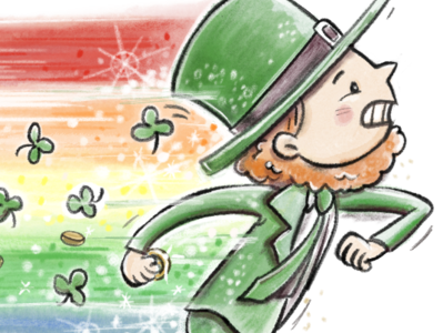 Rainbow run childrens childrens illustration cute digital illustration kidlitart leprechaun st patricks day