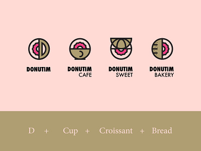 DONUTIM Cafe Bakery Identity | Alternative Concept | bakery brand branding cafe coffee cookie croissant design donut illustration logo subbrand sweet
