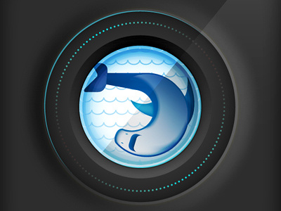 Endless Blue Icon blue design icon illustration ocean sea shark vector waves web