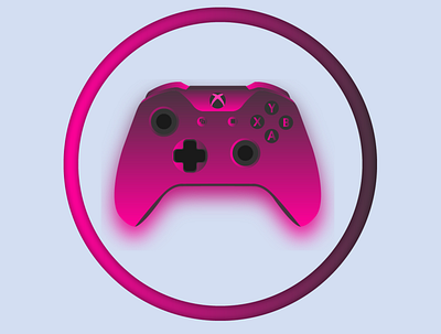 Xbox One - Neon Magenta Theme 3d design gaming gradient illustration joystick microsoft vector xbox xbox one