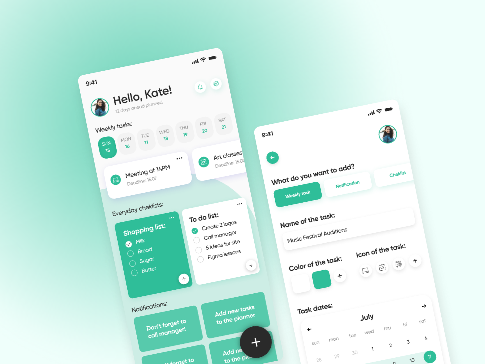 Everyday Planner App - An application for planning by Darya on Dribbble