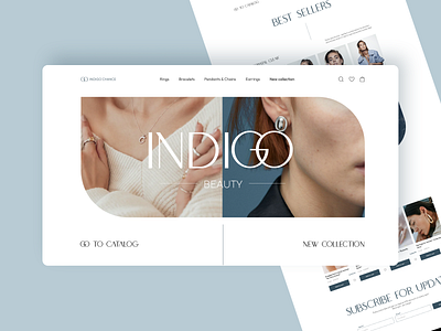 Jewerly online shop - INDIGO/ UX/UI Website Design adaptive application branding card cart design designer e commerce illustration layout like logo mobile subscribtion ui uiux ux website work