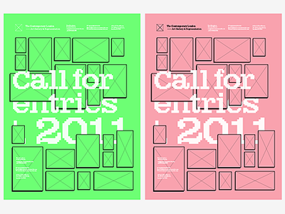 Call to entries print - art gallery green picture pink poster print