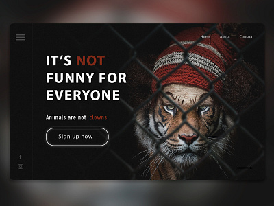 Animals Are Not Clowns Home Page Concept animal concept design homepage ui uiux webdesign website