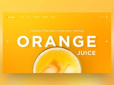Orange Juice Home Page Concept adobe photoshop concept daily e commerce home page illustration juice landing landing page orange ui uiux website
