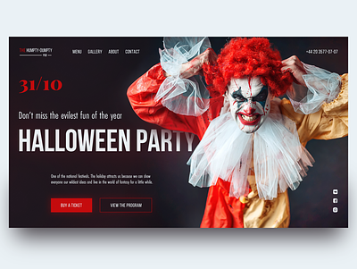 Halloween Party Page Concept branding club concept design dribbble weekly warm up halloween holiday homepage interface landing promo pub ui ux uiux website