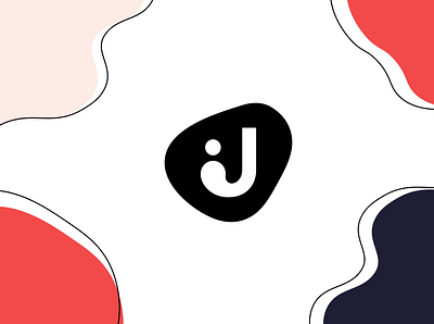 Logo for the letter J blue branding design female graphic design illustration j letter logo person pink red typography