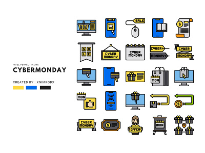 CYBER MONDAY ICONS SET design graphic design icon vector