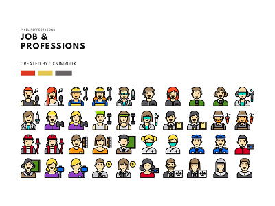 Job & Professions icons set design graphic design icon vector