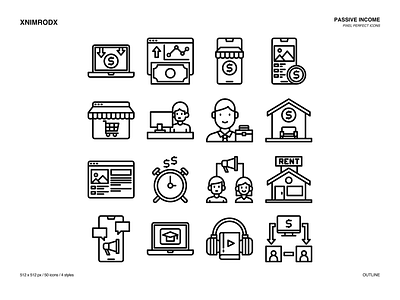 Passive Income Icon Set design graphic design icon illustration logo vector