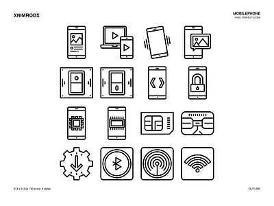 Mobilephone Icon Set design graphic design icon illustration vector