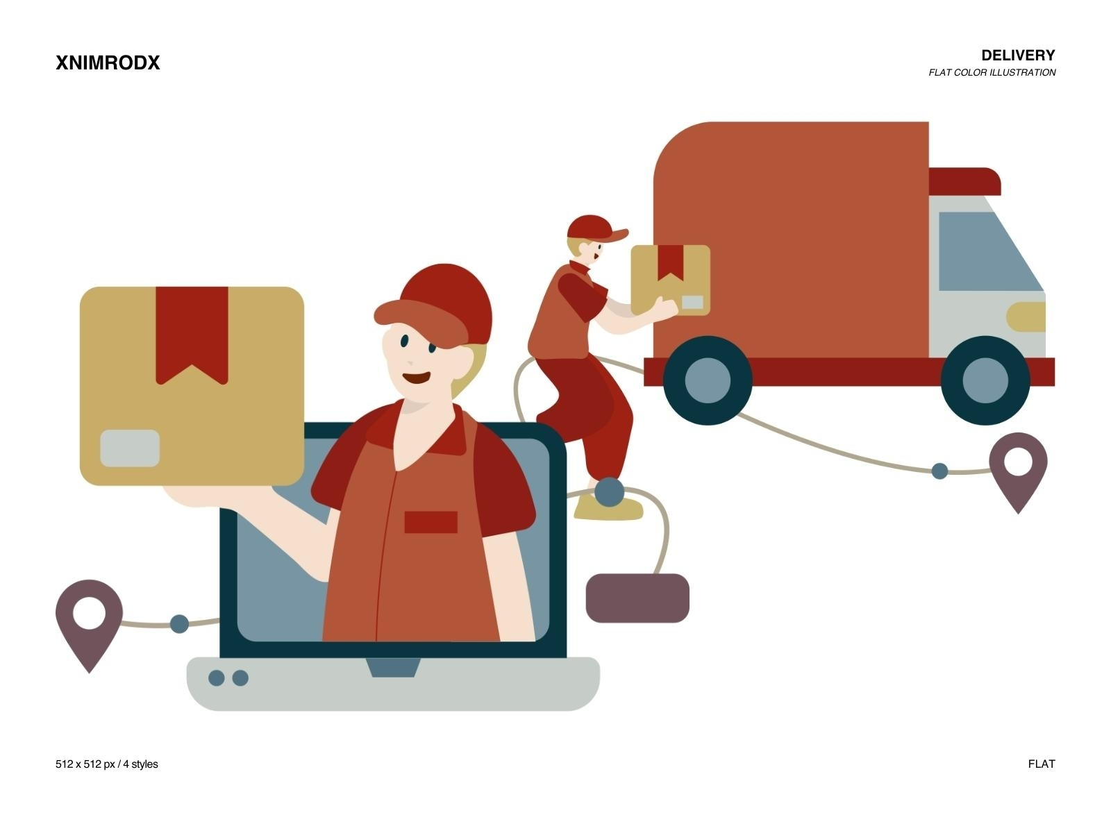 Delivery illustration by xnimrodx on Dribbble