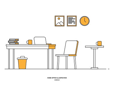 Home office illustrations graphic design illustration vector