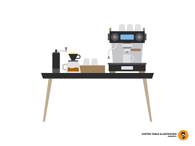 Coffee table illustration vector