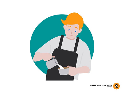 Barista illustration vector