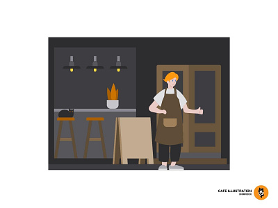 Cafe illustrations graphic design illustration