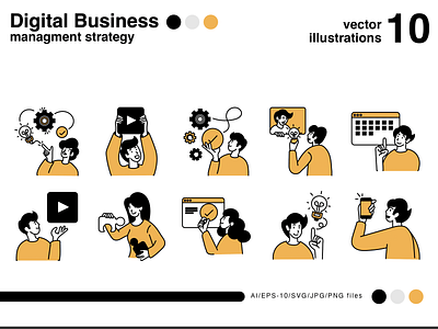 Digital Business illustrations graphic design illustration vector