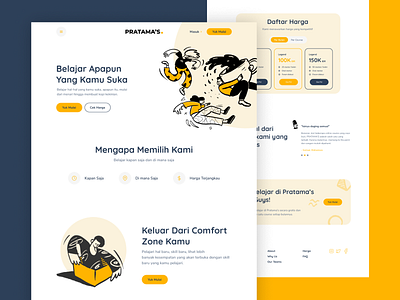 Pratama's Online Course branding course design flat illustration logo minimal online online course simple typography ui ux website