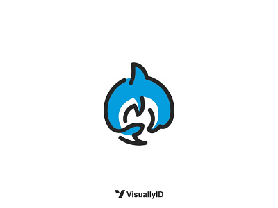 Dolphin Logo Design brand identity branding design dolphin dolphin logo fish fish logo graphic design logo logo design monoline whale whale logo