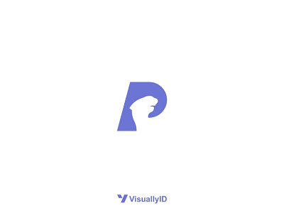 letter p + shark logo design