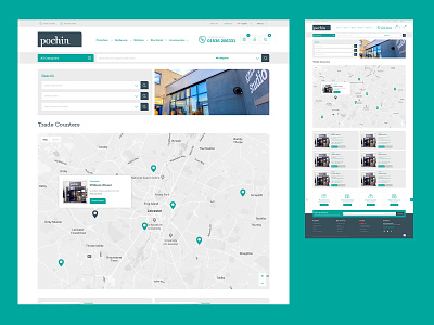 Pochin - Trade Counters directory map ui website website design