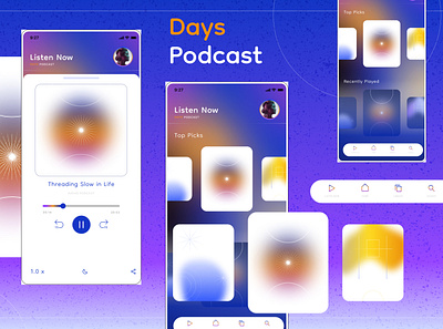 Podcast App Design app branding design graphic design illustration ui ux