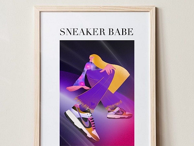 Sneaker Babe graphic design ui