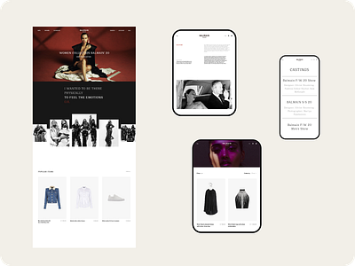 BALMAIN-Online store clean clothing concept design fashion store ui ux web webdesign website